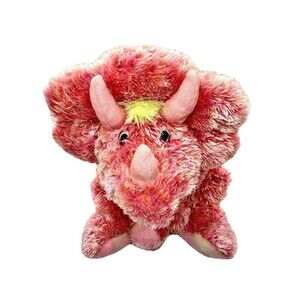 Pink Rainbow Triceratops Dinosaur Plush 14” Fuzzy Stuffed Animal Toy 2005